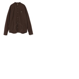 언더커버 Undercover Brown Patch Detail Ruched Cotton Shirt US1B4401