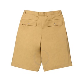 버버리 Burberry Brown Cotton Twill Icon Stripe Detail Tailored Shorts 8031461