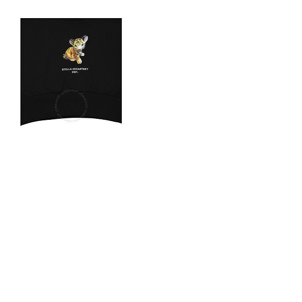 스텔라 맥카트니 스텔라 맥카트니 Stella Mccartney Ladies Black Tiger-Print Cropped Hoodie 6J0051 3SPW68-1000