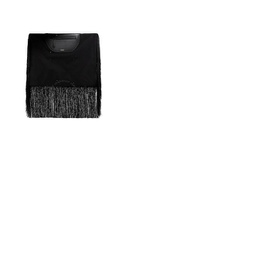 버버리 Burberry Ladies Black Fringe Leather Olympia Scarf Flat Clutch 8047203