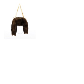버버리 Burberry Dark Brown Ladies Faux Fur Olympia Bag 8047019