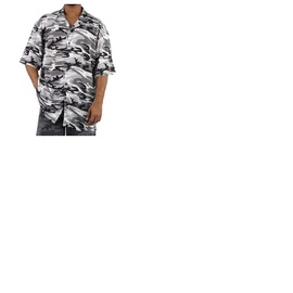 발렌시아가 Balenciaga Mens Grey CA모우 MOUFLAGE Oversized Vacation Shirt 647651 TJLC5 1240