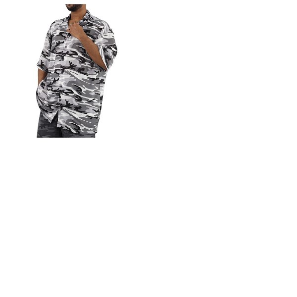 발렌시아가 발렌시아가 Balenciaga Mens Grey CA모우 MOUFLAGE Oversized Vacation Shirt 647651 TJLC5 1240