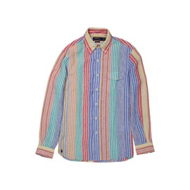 폴로 랄프 로렌 Polo Ralph Lauren Mens Blue / Red / Multi Vertical-Striped Shirt 710867332001
