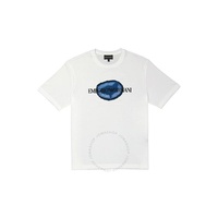 Emporio Armani Mens Flocked Logo Print Light Jersey T-Shirt 6L1T6V-1JQ4Z-F177