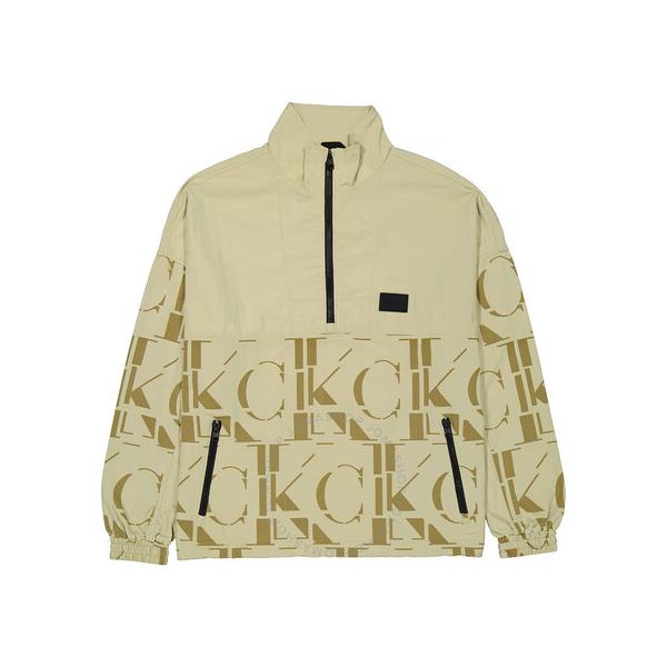 캘빈클라인 Calvin Klein Mens Mix Media CK Logo Popover Jacket J321573-0I1