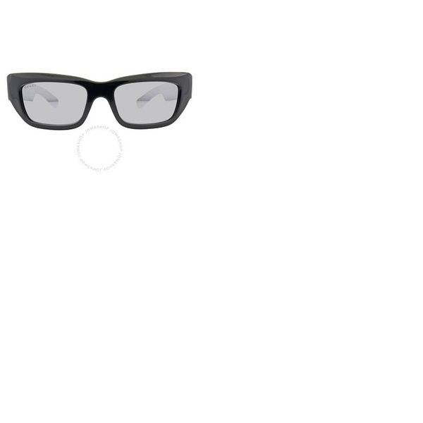 구찌 구찌 Gucci Silver Rectangular Mens Sunglasses GG1296S 002 55