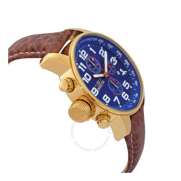  Invicta Force Lefty Chronograph Blue Dial Brown Leather Mens Watch 3329