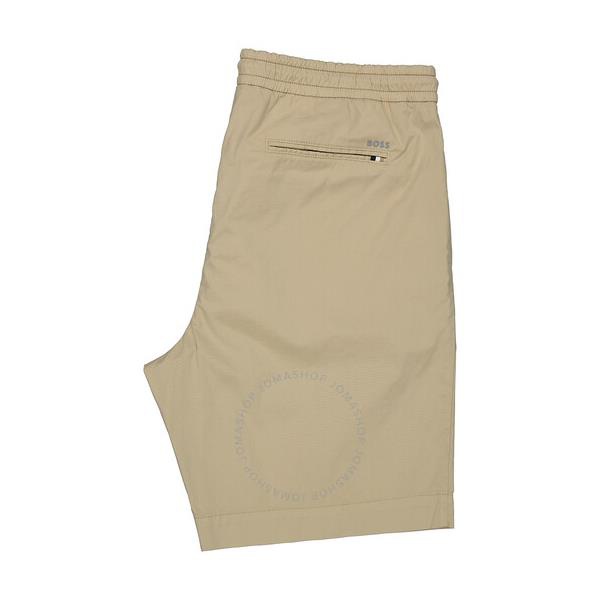 휴고보스 휴고 Hugo Boss Light Beige Paper-Touch Stretch Cotton Slim-Fit Shorts 50466846-275