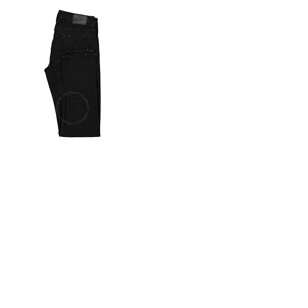  Emporio Armani Mens Denim Black Cotton-Blend Straight-Leg Jeans 6L1J75-1DIMZ-0005