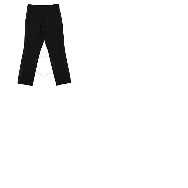 버버리 버버리 Burberry Mens Black Slim Fit Silk Satin Detail Wool Tailored Trousers 4565292