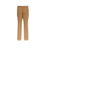 버버리 Burberry Mens Dark Tan Straight-Leg Wool Tailored Trousers 4565317