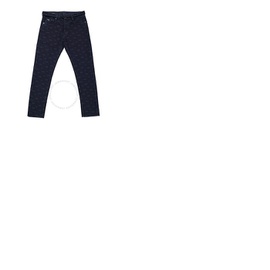 Emporio Armani Mens All-Over Eagle Logo Embroidered Cotton-Blend Straight-Leg Jeans 6L1J75-1DMAZ-0920