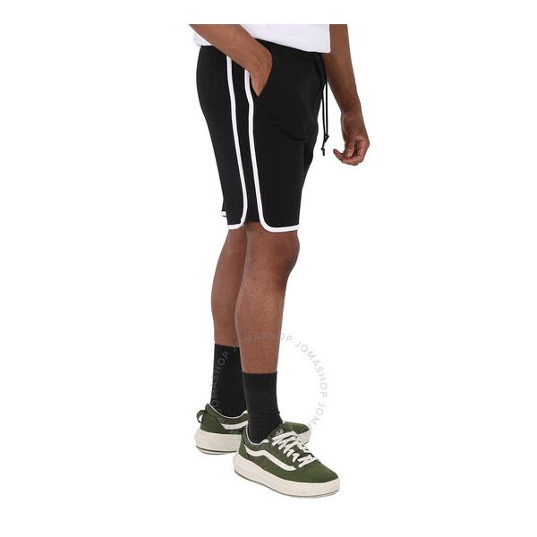 휴고보스 휴고 Hugo Boss Mens Black Contrast Binding Cotton-Blend Hover Sport Shorts 50471738-001