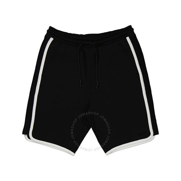 휴고보스 휴고 Hugo Boss Mens Black Contrast Binding Cotton-Blend Hover Sport Shorts 50471738-001