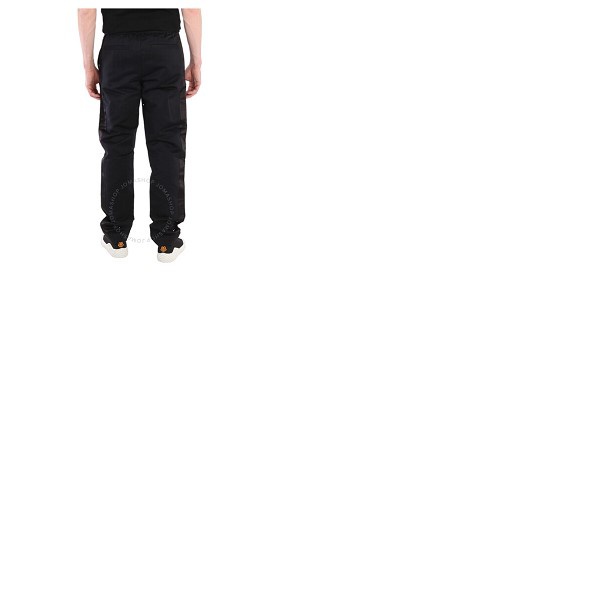 버버리 버버리 Burberry Mens Linen-cotton Track Pants in Black 8041446