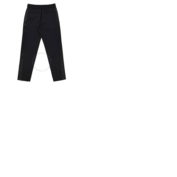 버버리 버버리 Burberry Mens Linen-cotton Track Pants in Black 8041446