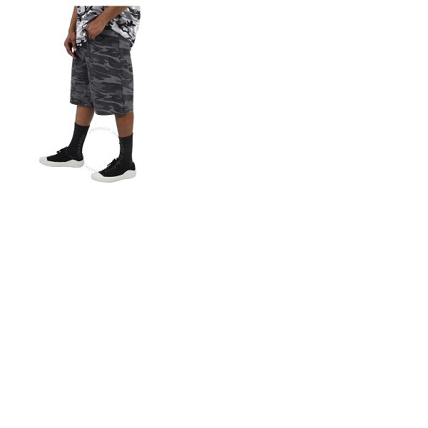 발렌시아가 발렌시아가 Balenciaga Mens Washed Black CA모우 MOU Printed Bermuda Shorts 641464 TJW55 1055
