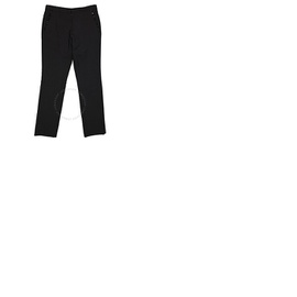 버버리 Burberry Mens Black Embellished Mohair Wool Classic Fit Tailored Pants 8024598
