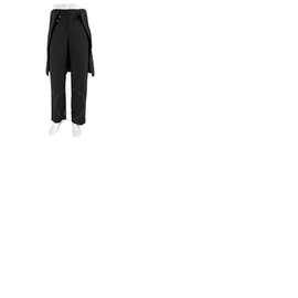버버리 Burberry Mens Black Cape Detail Tailored Trousers 4563538
