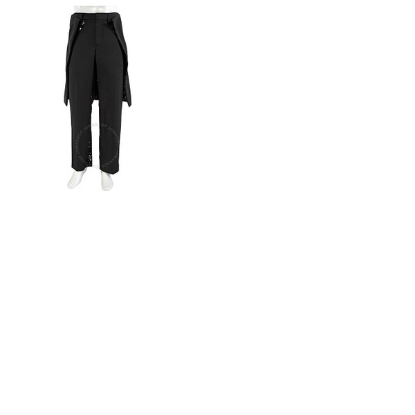 버버리 버버리 Burberry Mens Black Cape Detail Tailored Trousers 4563538