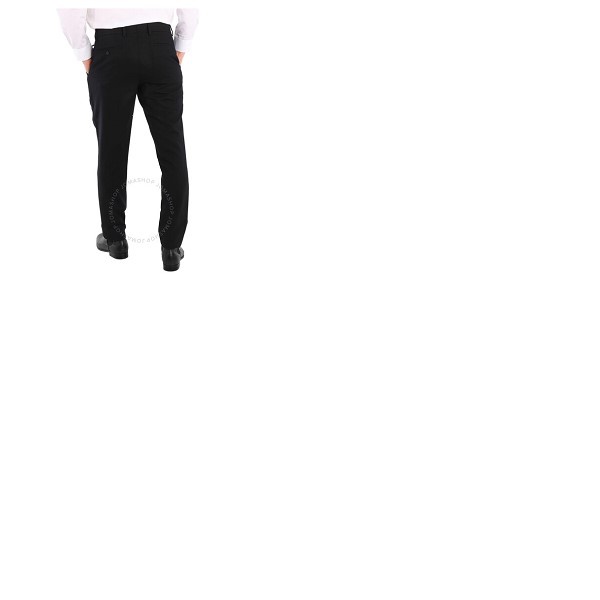 버버리 버버리 Burberry Mens Black Slim Fit Wool Flannel Chinos 8020036