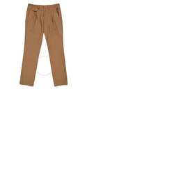 버버리 Burberry Dark Walnut Wool Twill Zip Detail Pleated Trousers 4558259