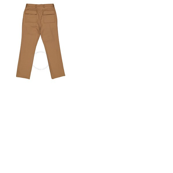 버버리 버버리 Burberry Dark Walnut Wool Twill Zip Detail Pleated Trousers 4558259
