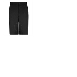 버버리 Burberry Mens Black Cut-Out Detail Tailored Shorts 4563475