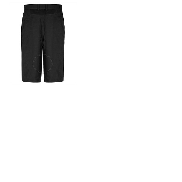 버버리 버버리 Burberry Mens Black Cut-Out Detail Tailored Shorts 4563475