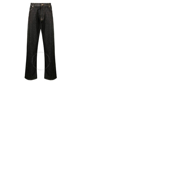 베르사체 베르사체 Versace Mens Black Tonal Wash Wide-Leg Denim Jeans 1005164-1A03463-1D040