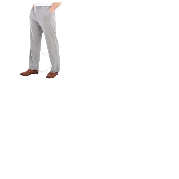 버버리 버버리 Burberry Mens Light Pebble Grey Cashmere Blend Jersey Wide-leg Pants 4559315