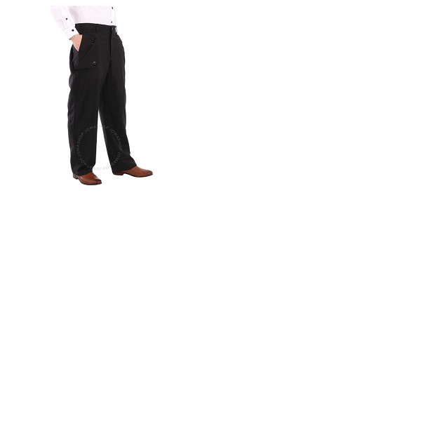 버버리 버버리 Burberry Black Wool Mohair Press Stud Detail Trousers 4563480