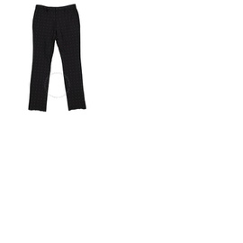 버버리 Burberry Mens Black Classic Fit Fil Coupe Wool Cotton Tailored Trousers 8013418