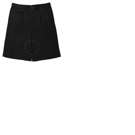 버버리 Burberry Black Icon Stripe Detail Cotton Twill Tailored Shorts 8031460