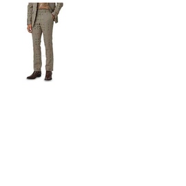 버버리 Burberry Mens Houndstooth Check Plaid Tailored Trousers 4565592