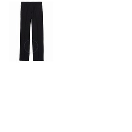 버버리 Burberry Mens Black Silk Satin Side Stripes Wool Silk Classic-Fit Tailored Trousers 8041490