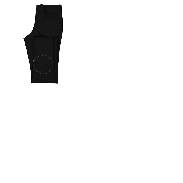 버버리 버버리 Burberry Mens Black Tailored Straight Leg Virgin Wool Pants 8045466