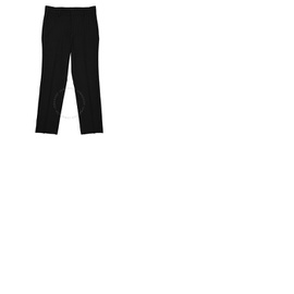버버리 Burberry Mens Black Grain De Poudre Wool Trousers 4565242