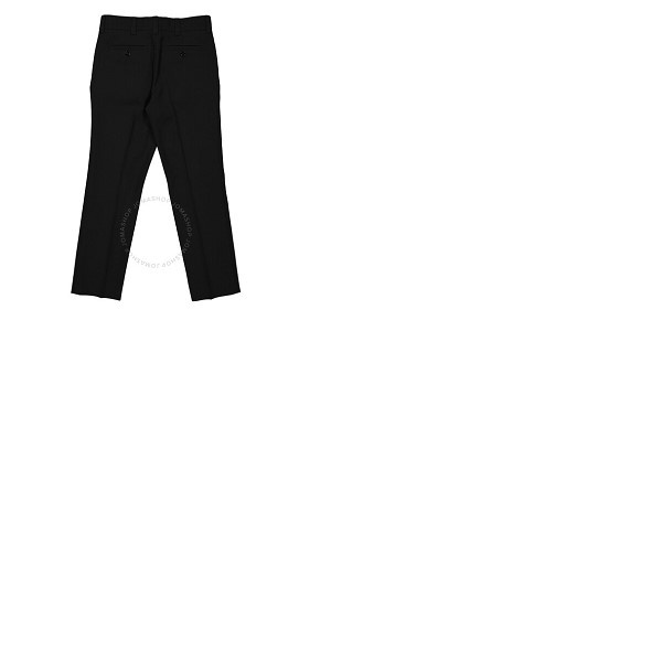 버버리 버버리 Burberry Mens Black Grain De Poudre Wool Trousers 4565242