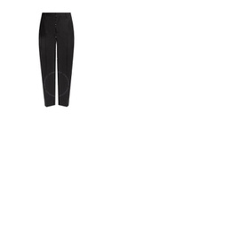 버버리 Burberry Mens Black Straight-Leg Wool Mohair Trousers 4567264