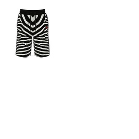 버버리 Burberry Mens Janson Zebra Print Wool Blend Knit Shorts 8029411