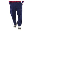 몽클레어 Moncler Mens Bright Blue Straight Leg Stitching Detail Trousers H10912A00036-5962A-758