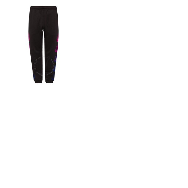 몽클레어 몽클레어 Moncler Mens Black Logo Print Cotton Track Pants G20918H00011-899FL-999