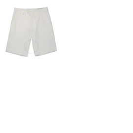 카사블랑카 Casablanca Mens Off White Cotton Bermuda Shorts MS22-TR-079