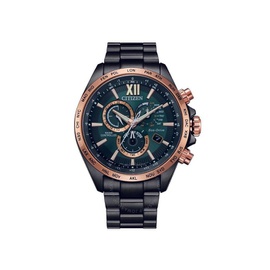 Citizen Perpetual Alarm World Time Chronograph GMT Eco-Drive Green Dial Mens Watch CB5956-89X