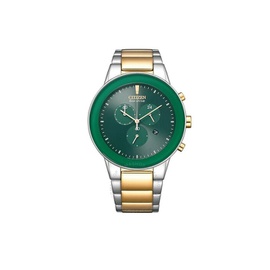 Citizen Chronograph GMT Eco-Drive Green Dial Mens Watch AT2244-84X