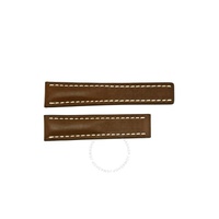 Breitling Strap Brown Leather Strap and White Stitching (no clasp) 22-20mm 438X