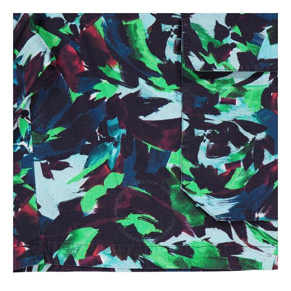  Kenzo Mens Grass Green Abstract-print Cargo Shorts FB65SH2349D1-57