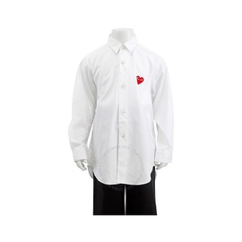 Comme Des Garcons Kids Long-sleeve Heart Patch Cotton Shirt P1B501-2
